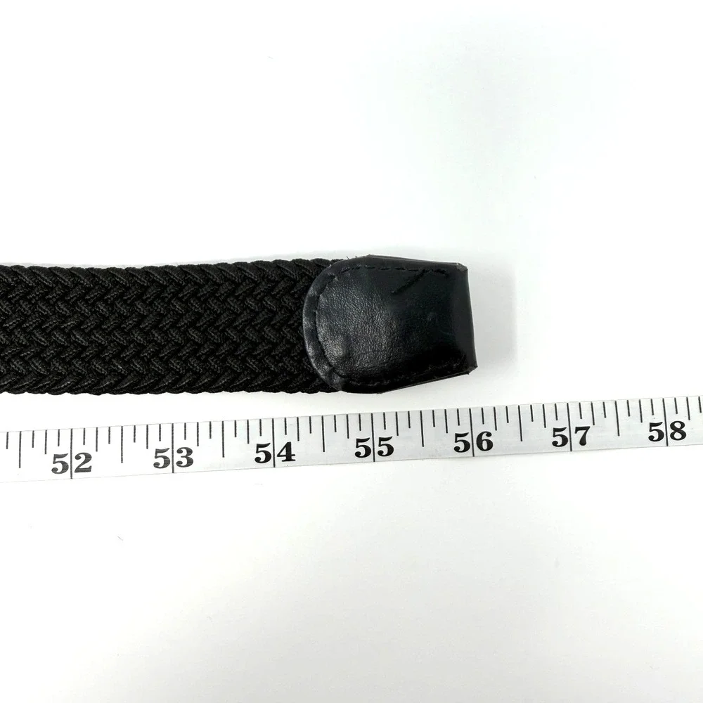 Braided Stretch Woven Belt Black‎ Adjustable Men's 38-44